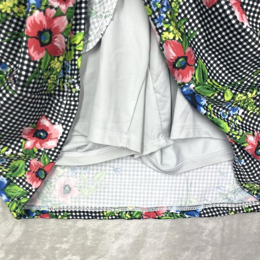 Swing Control Gingham Botanical Pull On Golf Skort Size 6 Preppy Clueless - Picture 6 of 13